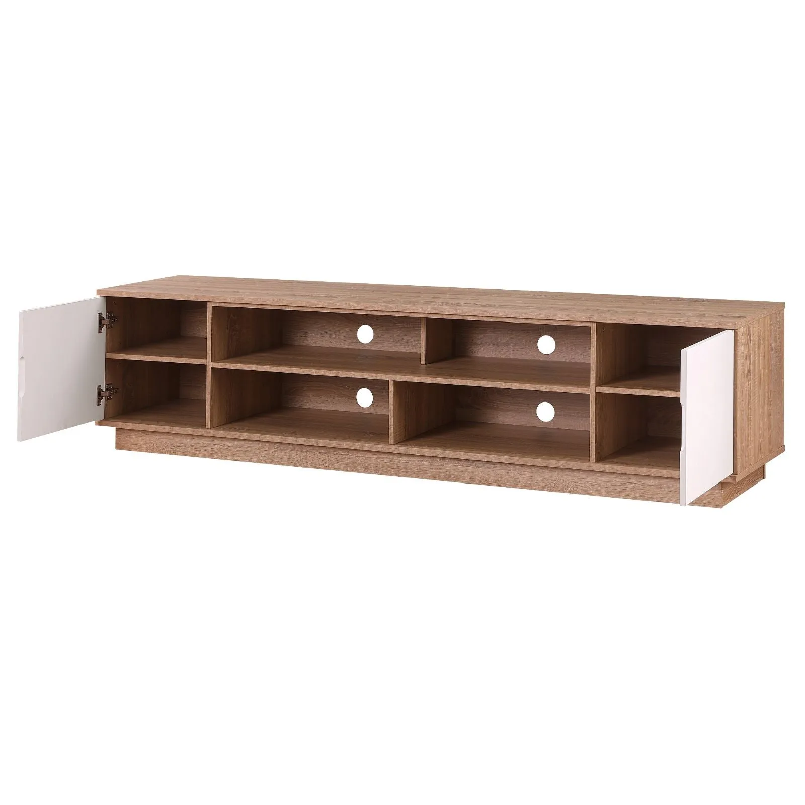 DELUX 200cm Entertainment Unit, Oak and White by Tauris