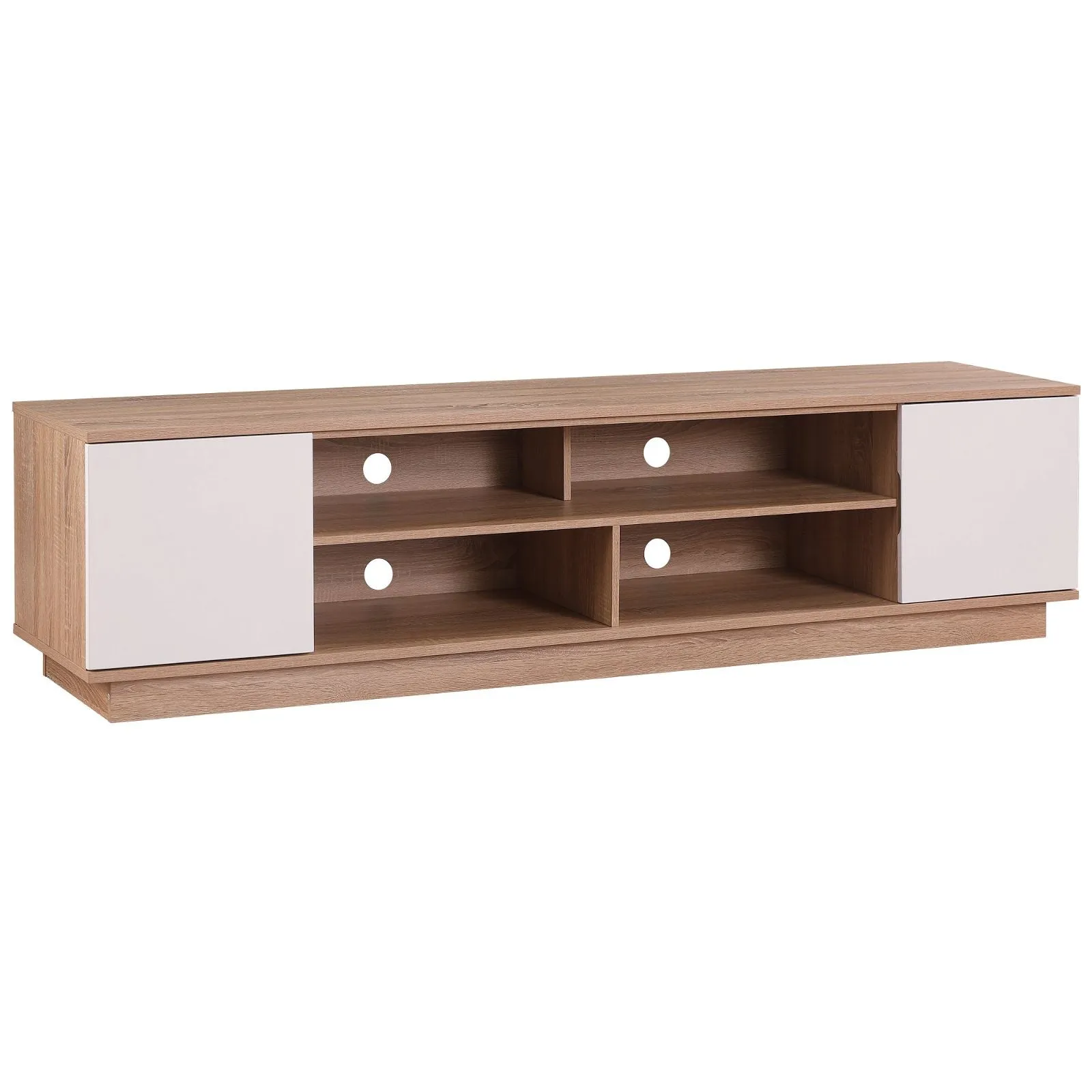 DELUX 200cm Entertainment Unit, Oak and White by Tauris