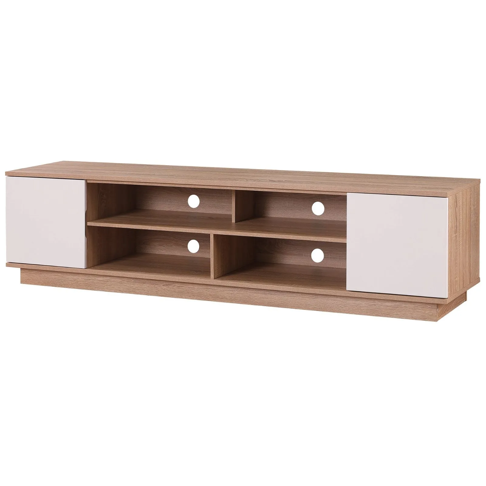 DELUX 200cm Entertainment Unit, Oak and White by Tauris