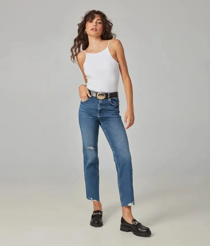 Denver High Rise Straight Jeans - Dim Sky