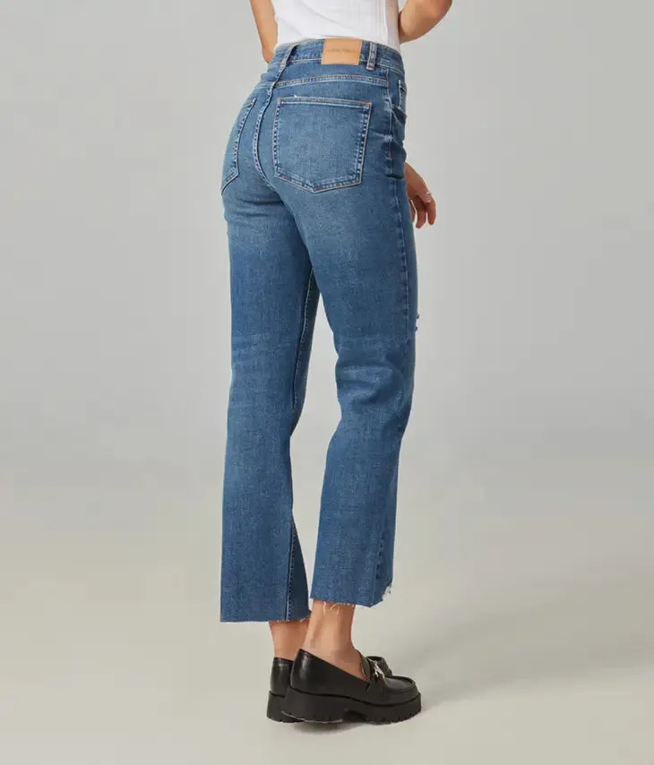 Denver High Rise Straight Jeans - Dim Sky