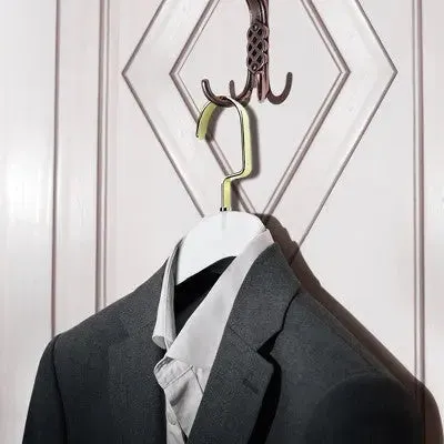 Designstyles Frosted Acrylic Clothes Hangers with Pants Bar, Luxurious & Heavy-Duty Gold Steel Hooks, Perfect for Suits and Slacks - 10 Pack