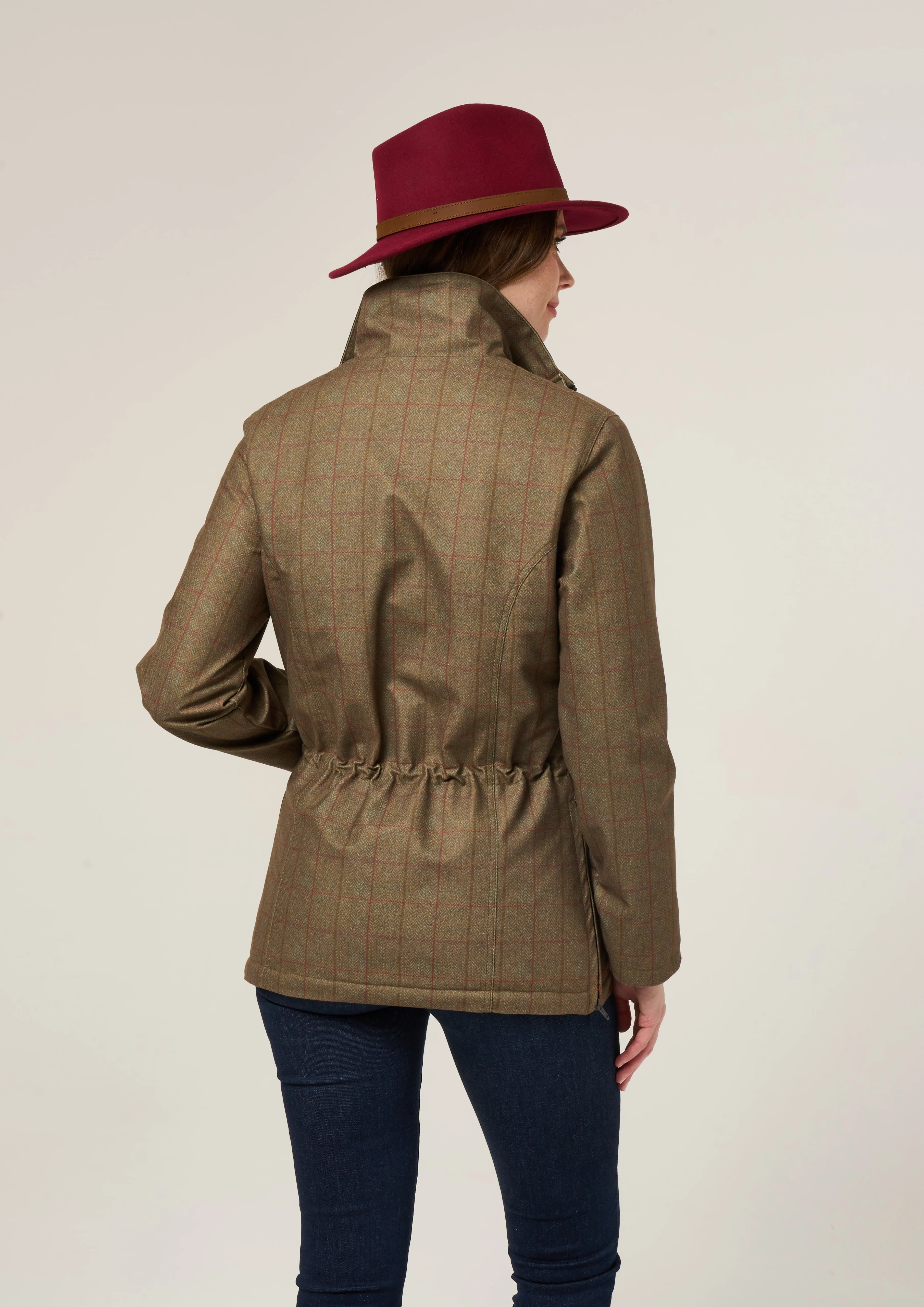 Didsmere Ladies Technical Tweed Coat In Pine - Regular Fit