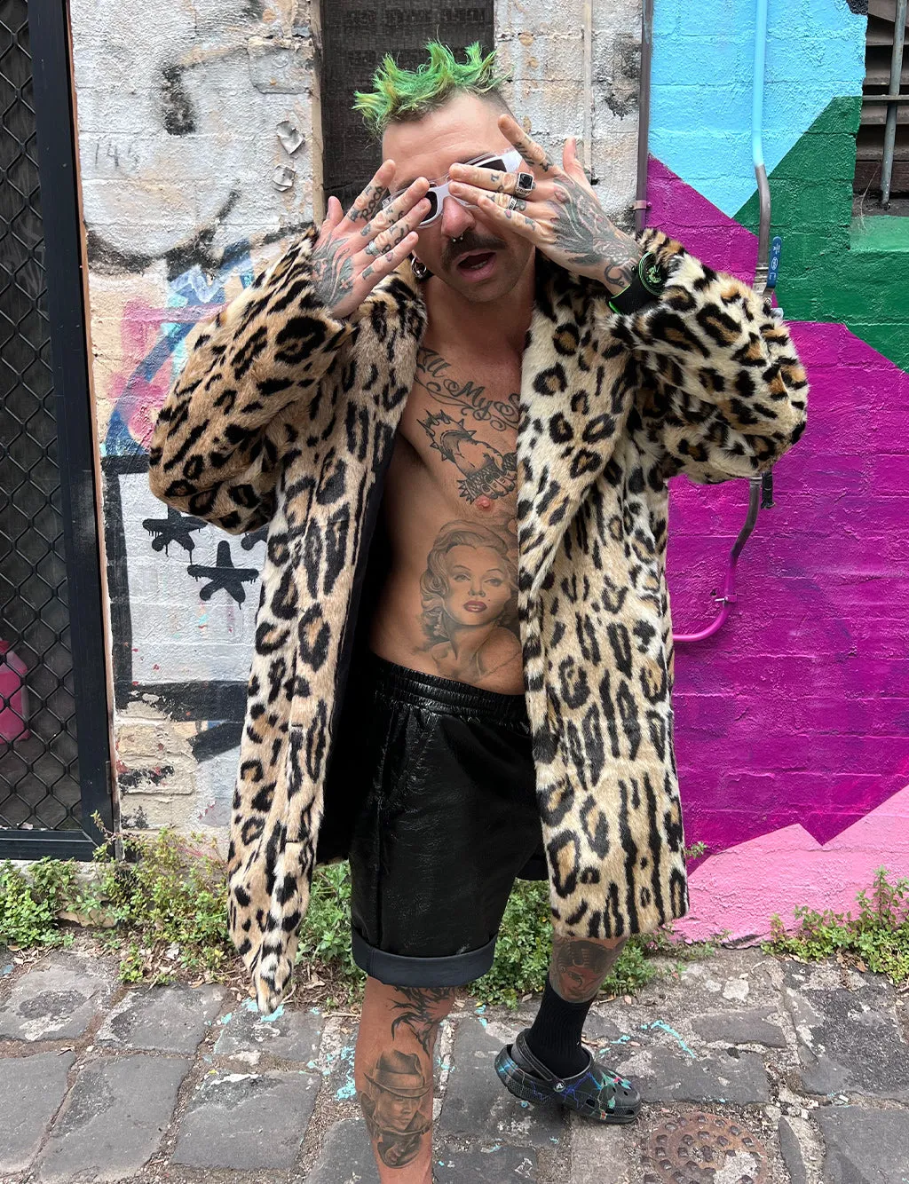 DOOF DADDY FAUX FUR JACKET - LEOPARD • READY TO SHIP •