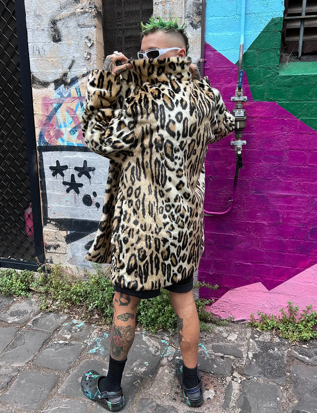 DOOF DADDY FAUX FUR JACKET - LEOPARD • READY TO SHIP •