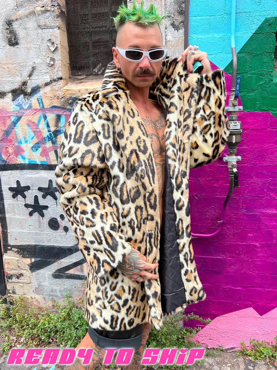 DOOF DADDY FAUX FUR JACKET - LEOPARD • READY TO SHIP •