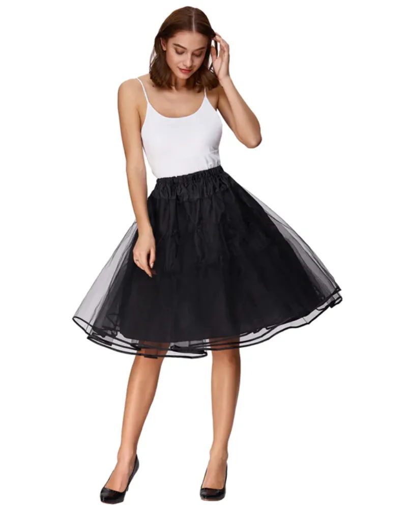 Elastic Waist Plaided Skirt High Waist Buttons Decorated Flared A-Line Skirt with Pockets