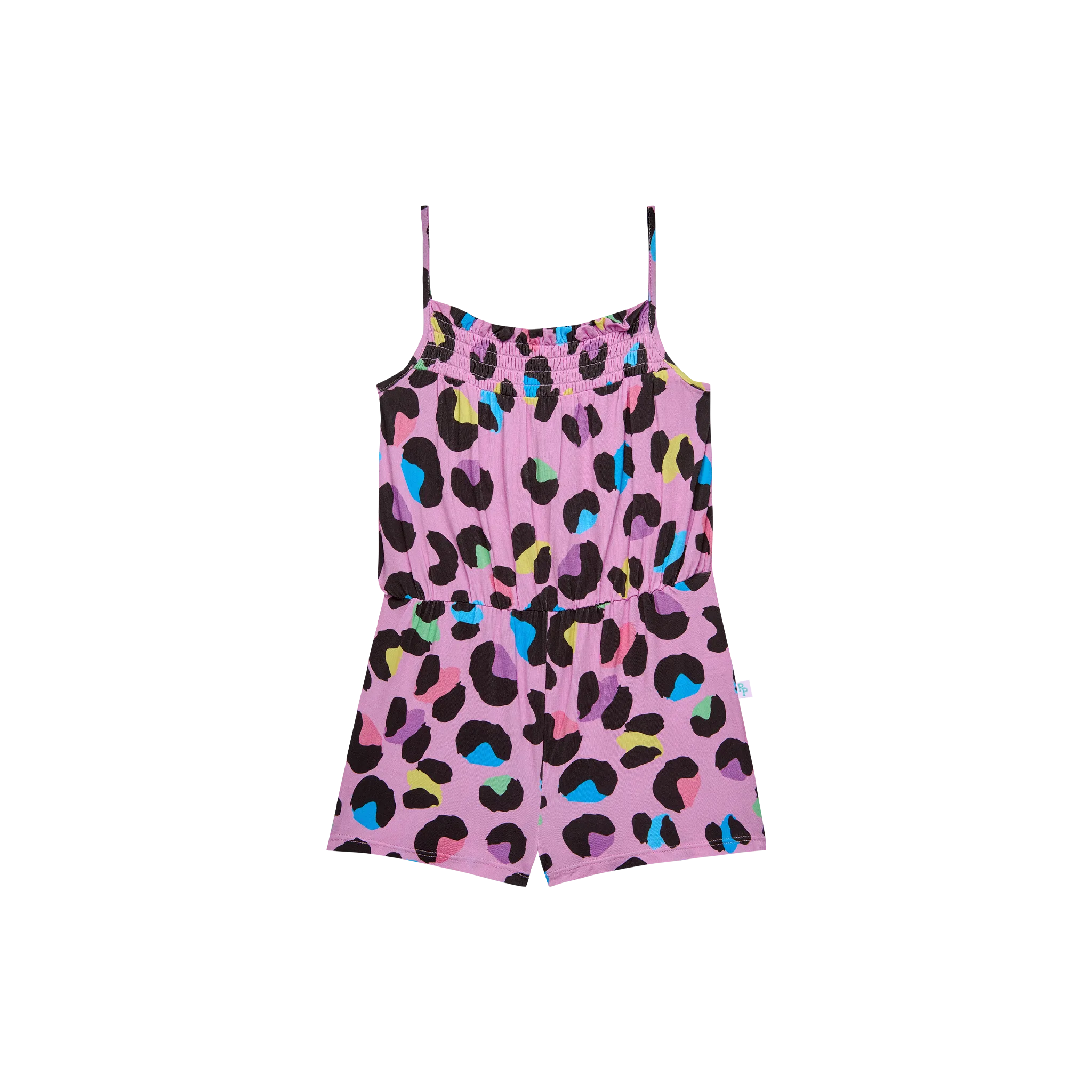 Electric Leopard - Smocked Spaghetti Short Jumpsuit