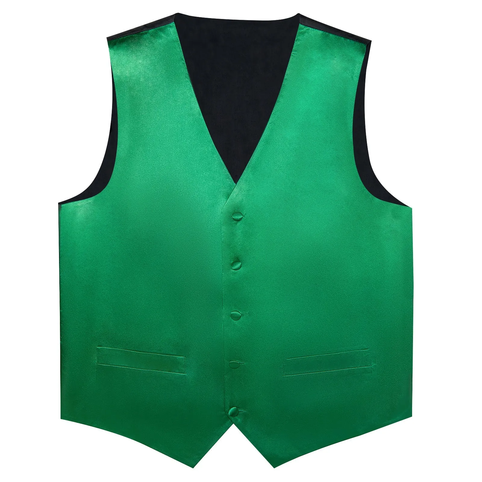 Emerald Green Solid Vest for Men Men's Vest Tie Set