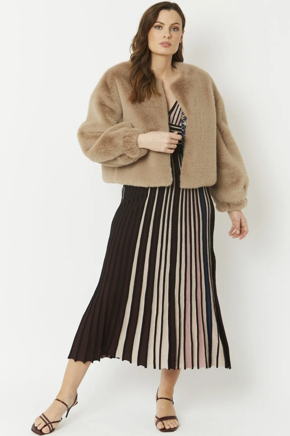 Enid Cropped Faux Fur Coat