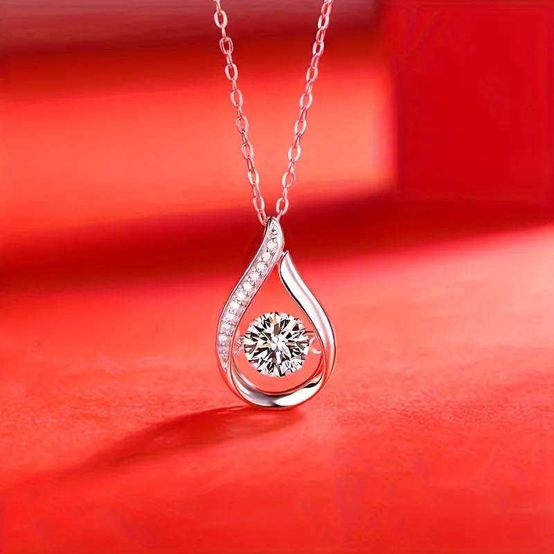 Exquisite Sparkling Pendant Necklace Clavicle Chain For Women Minimalist Elegant Temperament Versatile Jewelry Decor Engagement Wedding Anniversary Exclusive Gift