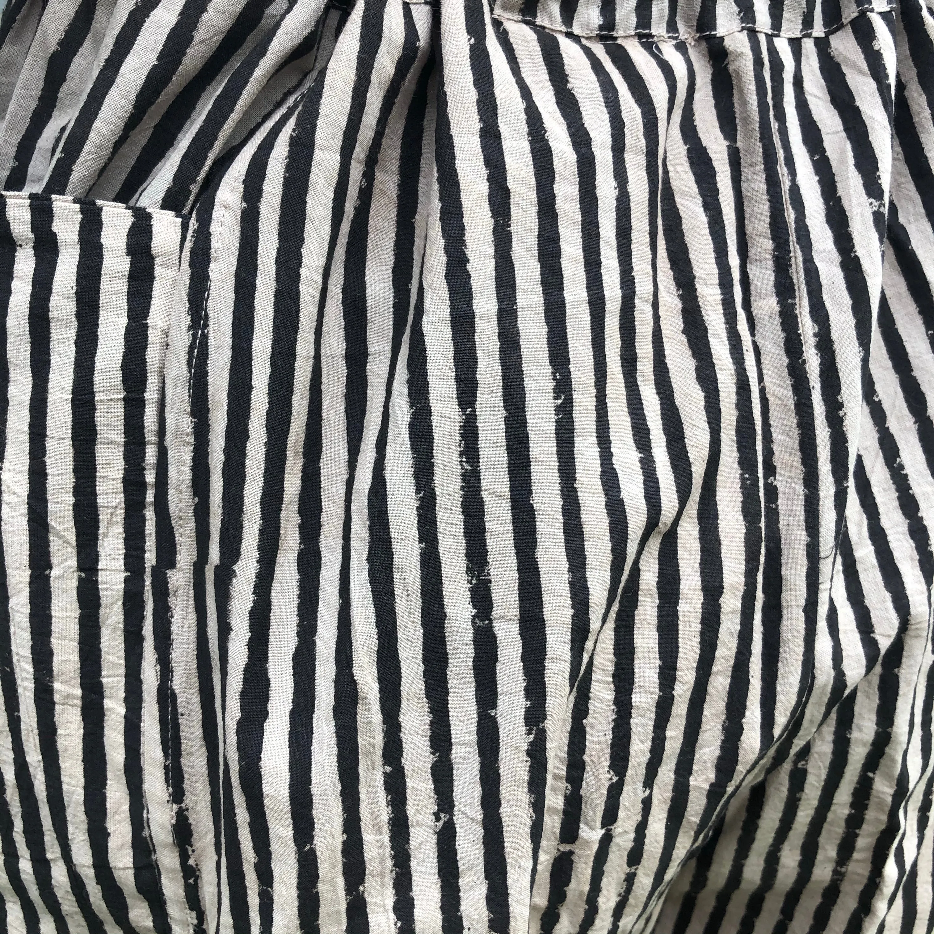 Fair Trade Ethical Striped Cotton Pants in Black