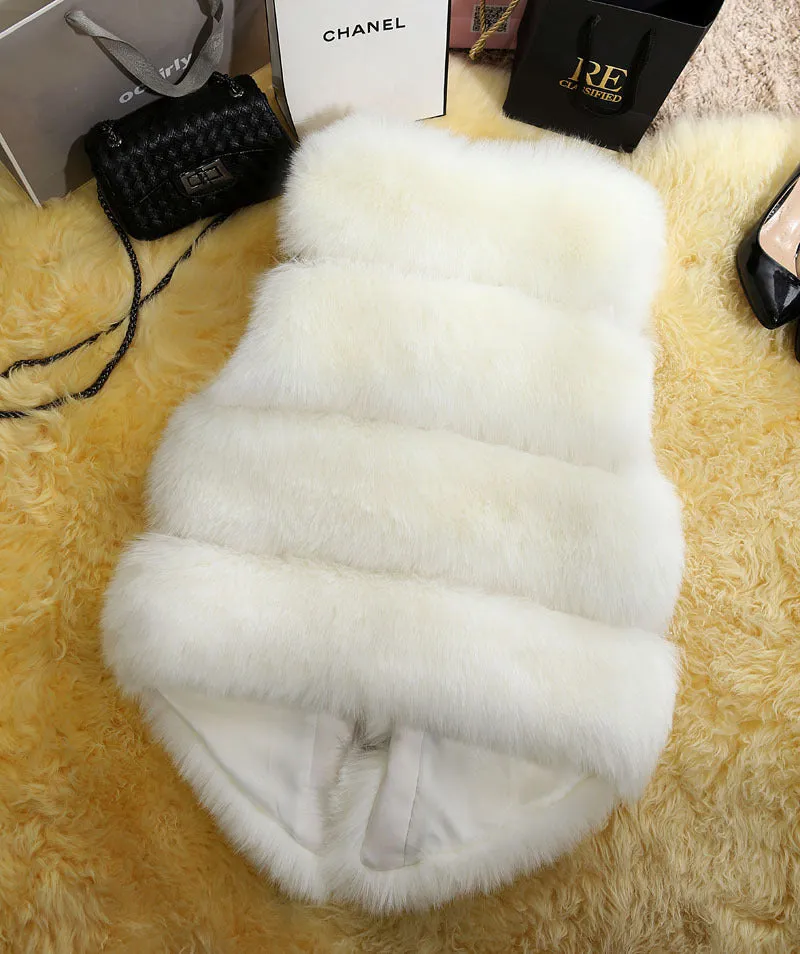 Faux Fur Sleeveless Vest Winter Thick Coats Women 2022 New Fashion