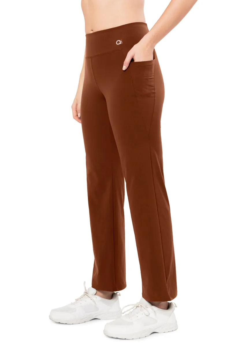 Flaunt Flared High Rise Travel Pants - Potting Soil