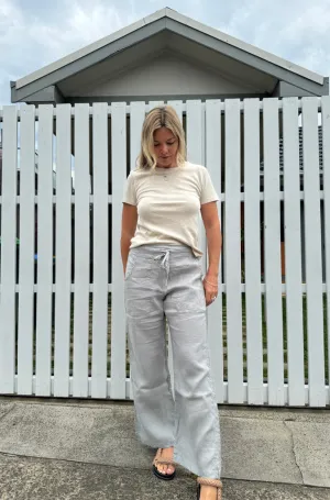 Frockk Fleur Linen Pant in Pewter