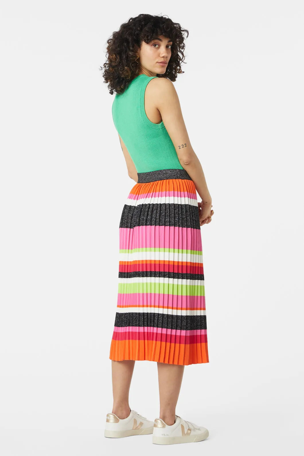 Frosty Fruit Knit Pleat Skirt