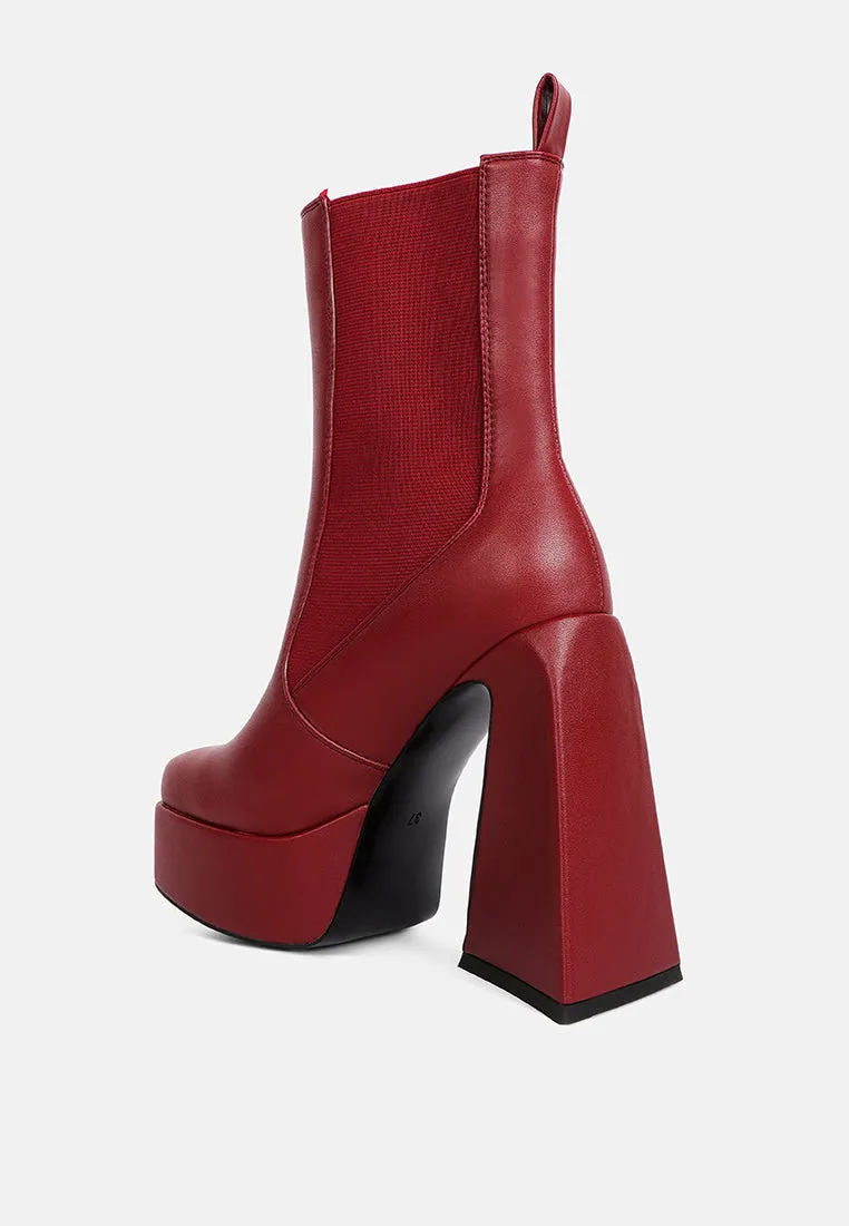 Frosty High Platform Block Heel Chelsea Boot