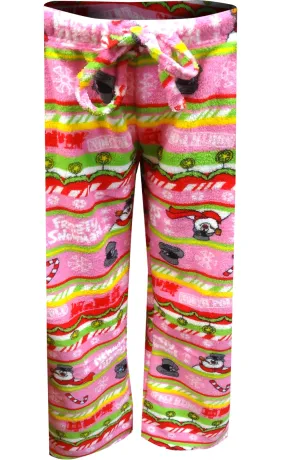 Frosty The Snowman Pink Plush Junior Cut Lounge Pant