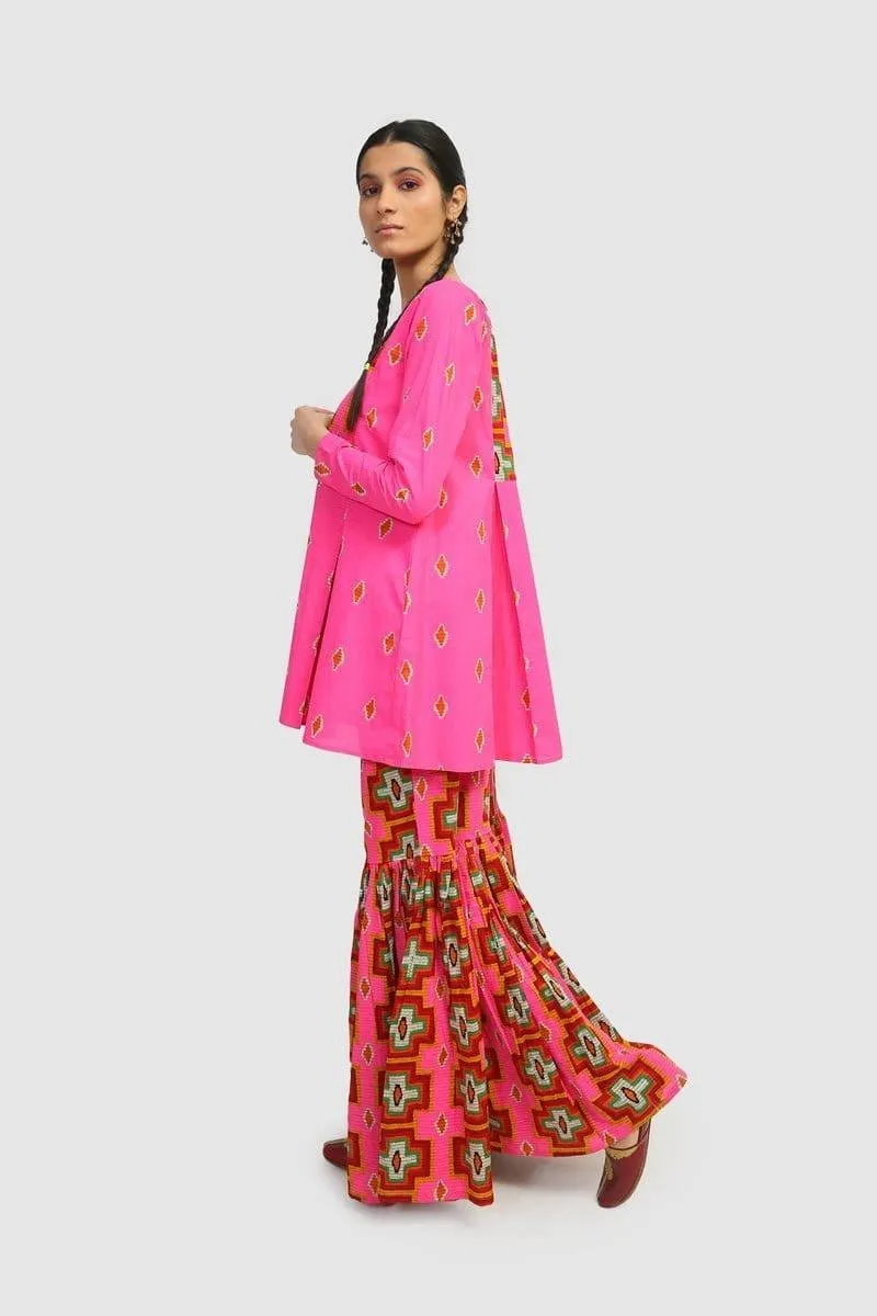 Generation - Pink Kashida Kari  - Cotton Lawn - 2 Piece