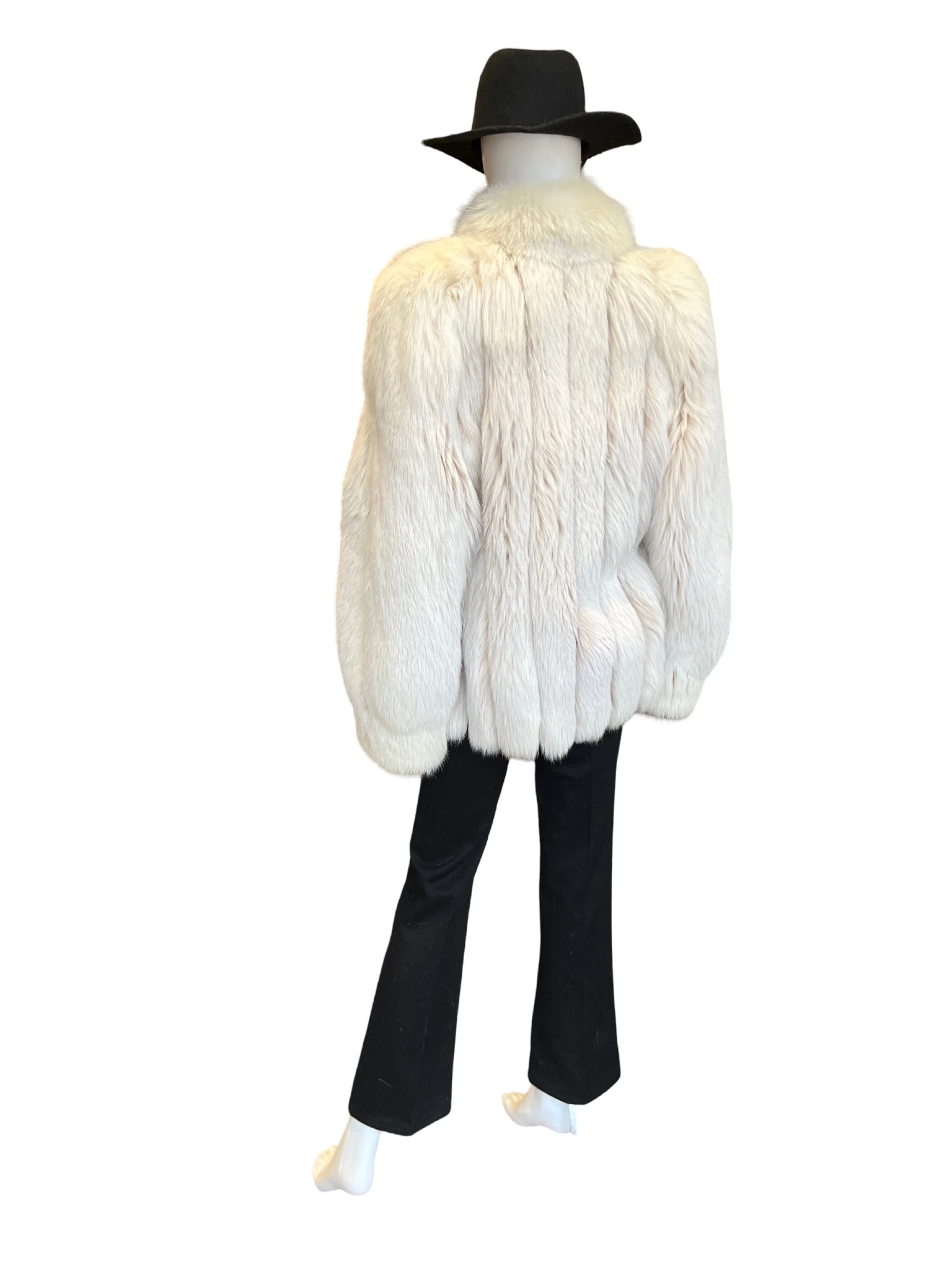 Genuine White Fox Fur Coat