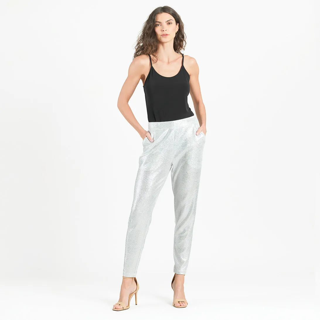 Glitter Foil - Jogger Pocket Pant - Silver - Limited Sizes!