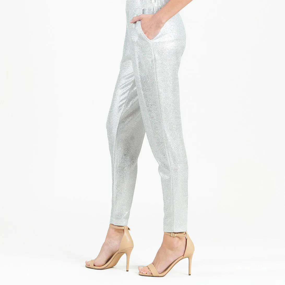 Glitter Foil - Jogger Pocket Pant - Silver - Limited Sizes!