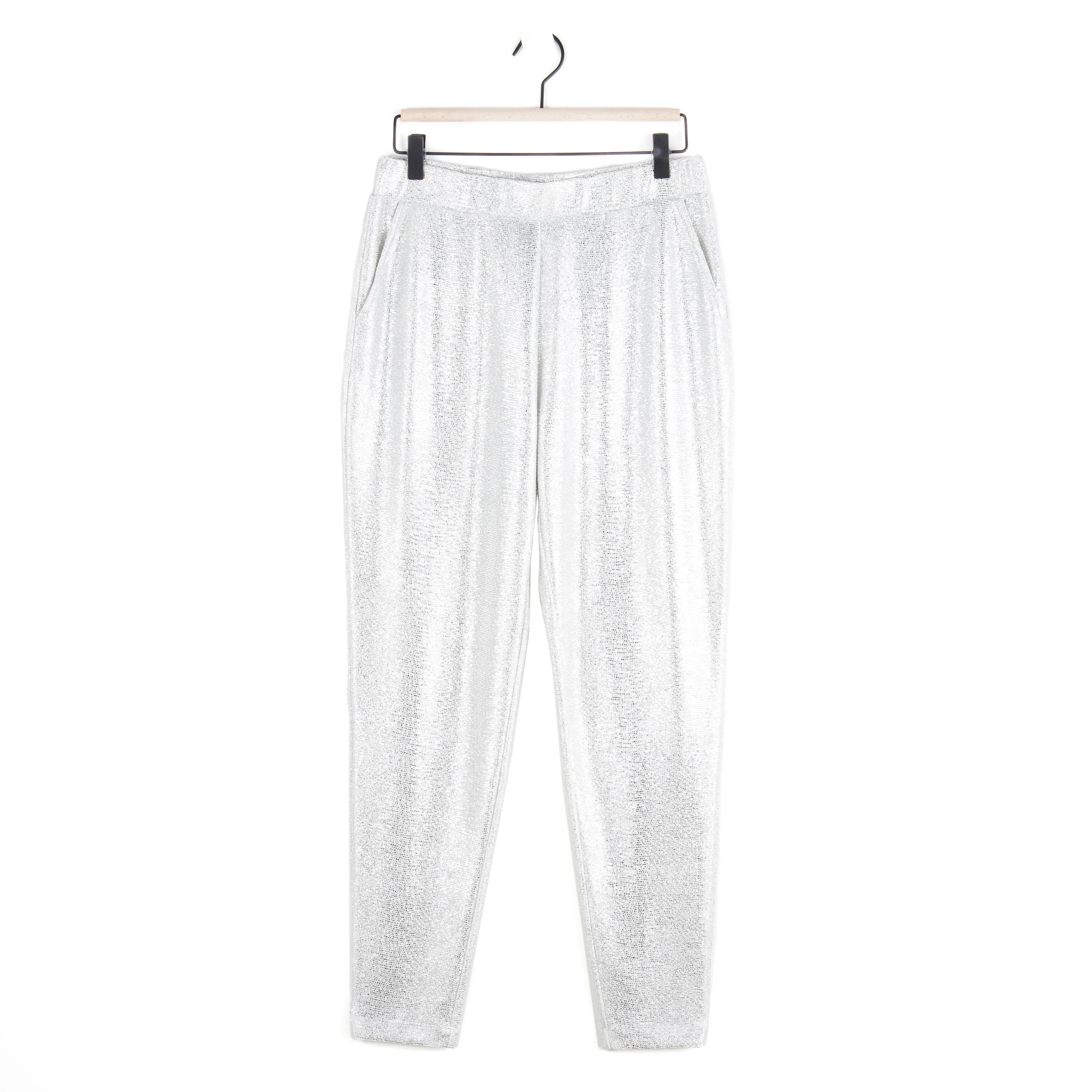 Glitter Foil - Jogger Pocket Pant - Silver - Limited Sizes!