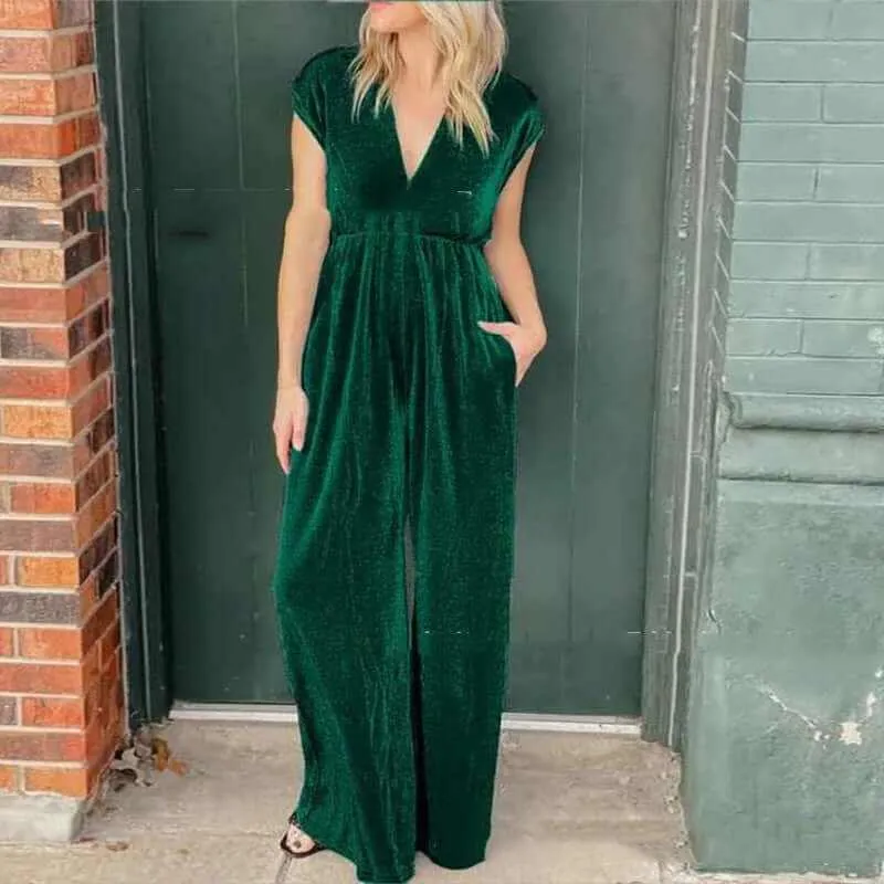 Glow Chic's Short-Sleeved Long Jumpsuit