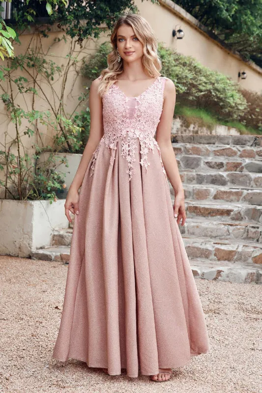 Gorgeous Lace Appliques Aline Evening Dress Sleeveless Bridesmaid Dress