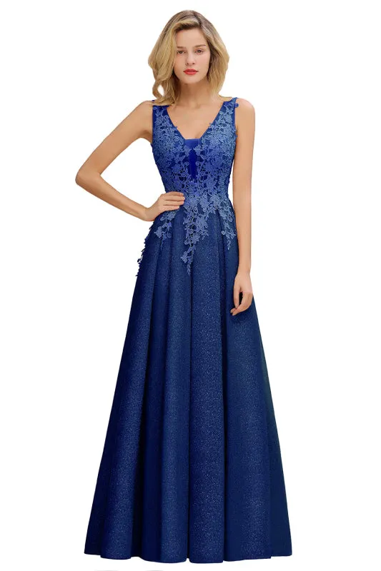 Gorgeous Lace Appliques Aline Evening Dress Sleeveless Bridesmaid Dress