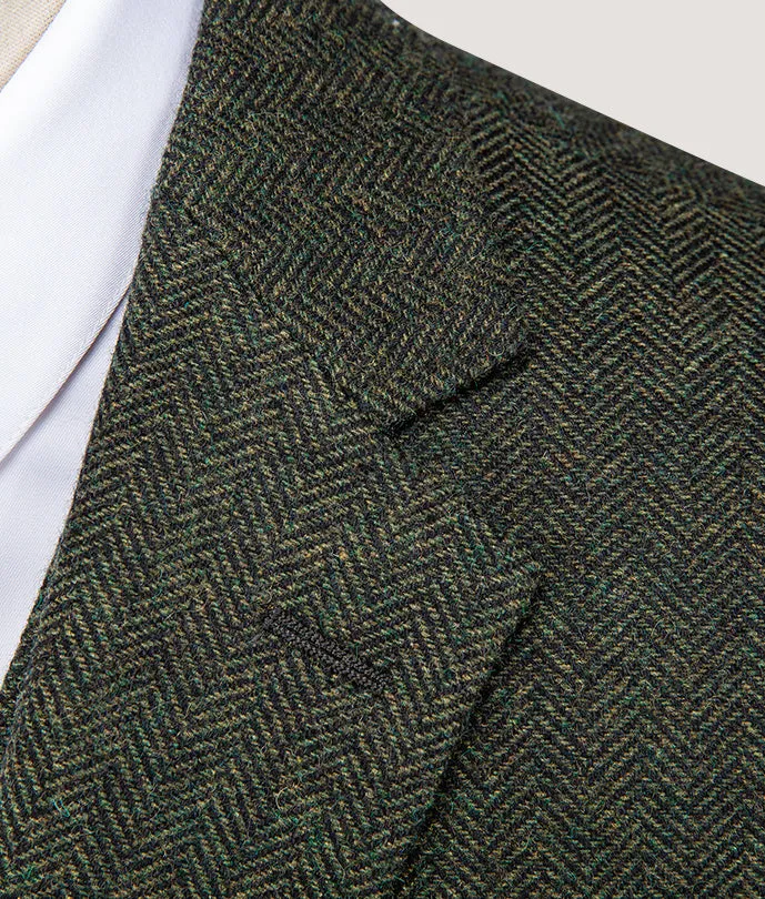 Green Wool Blend Vintage Suit