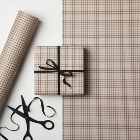 Greige Graph Paper Gift Wrap