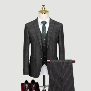 Grey White Stripe Winter Suit