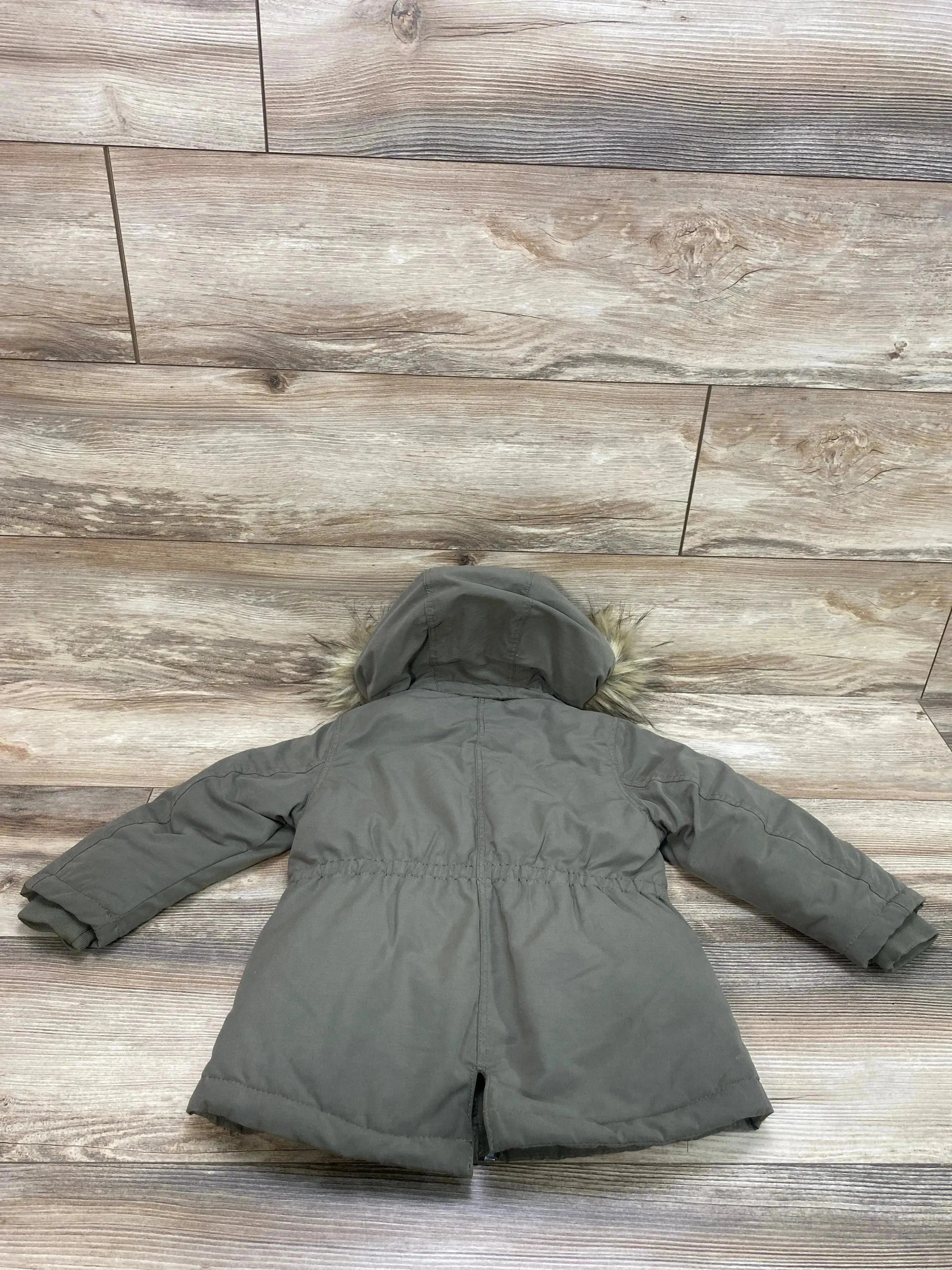 H&M Khaki Green Padded Parka sz 4T