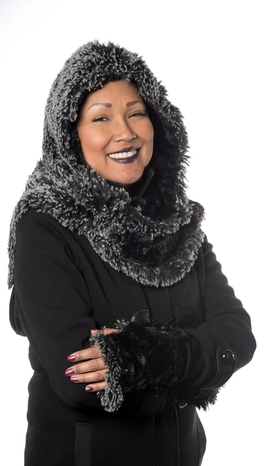 Hoody Scarf - Fox Faux Fur with Cuddly Fur