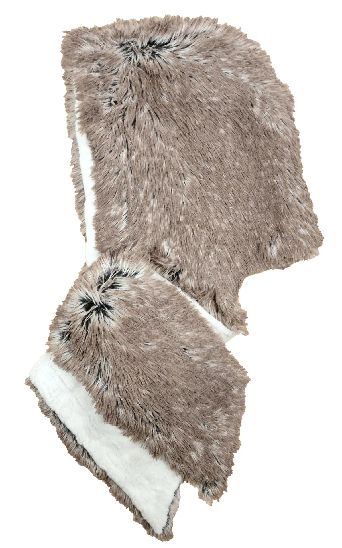 Hoody Scarf - Fox Faux Fur with Cuddly Fur