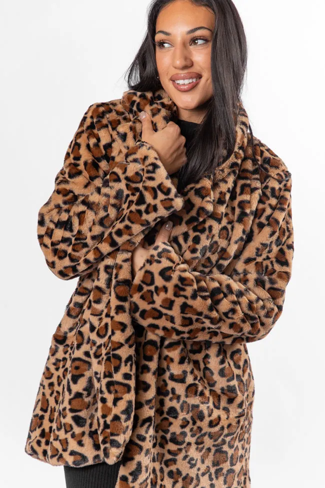 I Won't Give Up Brown Leopard Fur Coat FINAL SALE