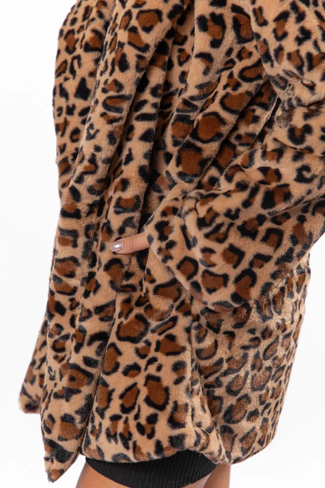 I Won't Give Up Brown Leopard Fur Coat