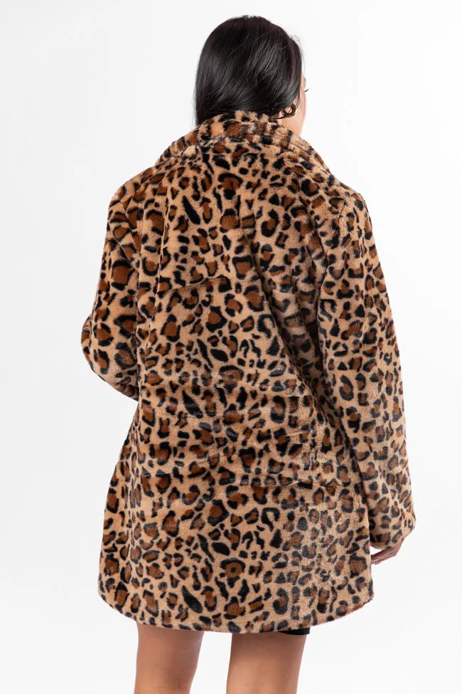 I Won't Give Up Brown Leopard Fur Coat