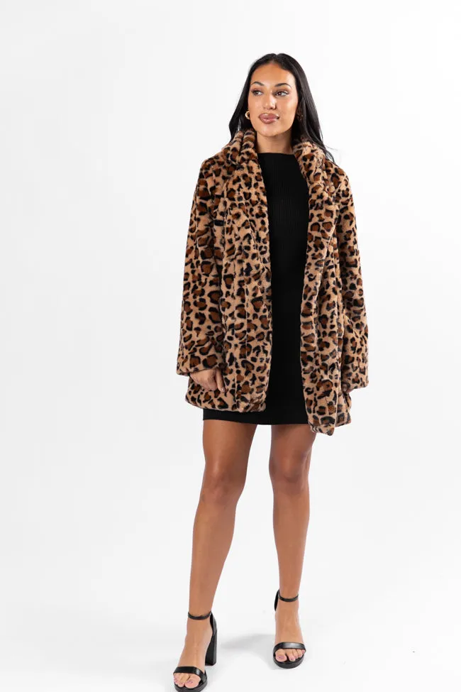 I Won't Give Up Brown Leopard Fur Coat