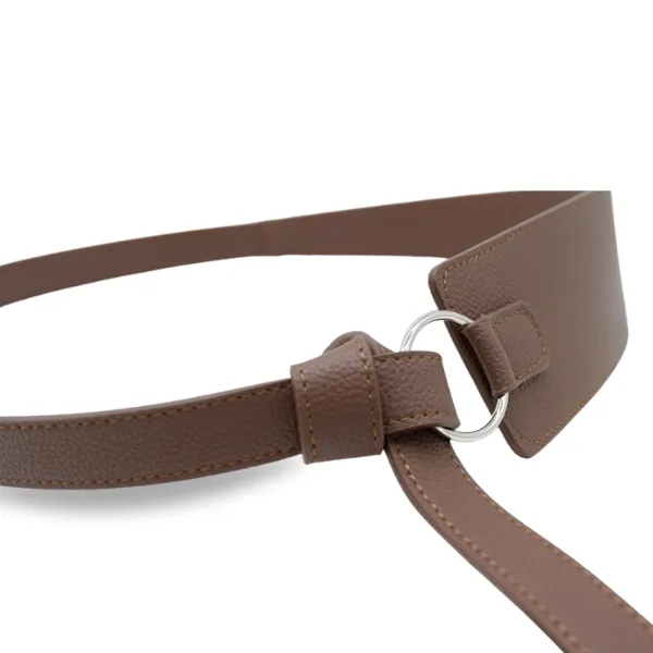 INDIGO - Women's Latte Genuine Leather Knot Waist Belt