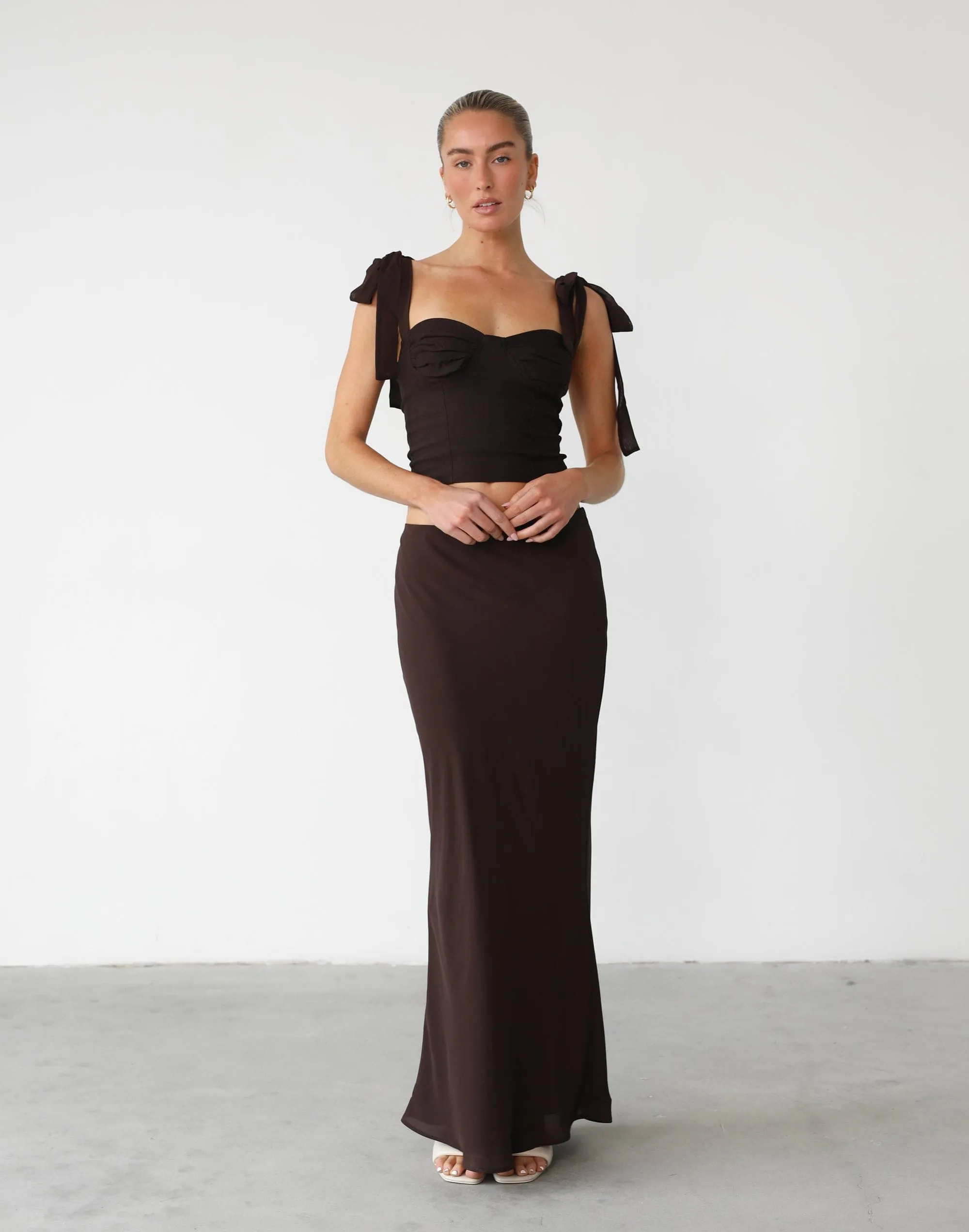 Isla Maxi Skirt (Chocolate)