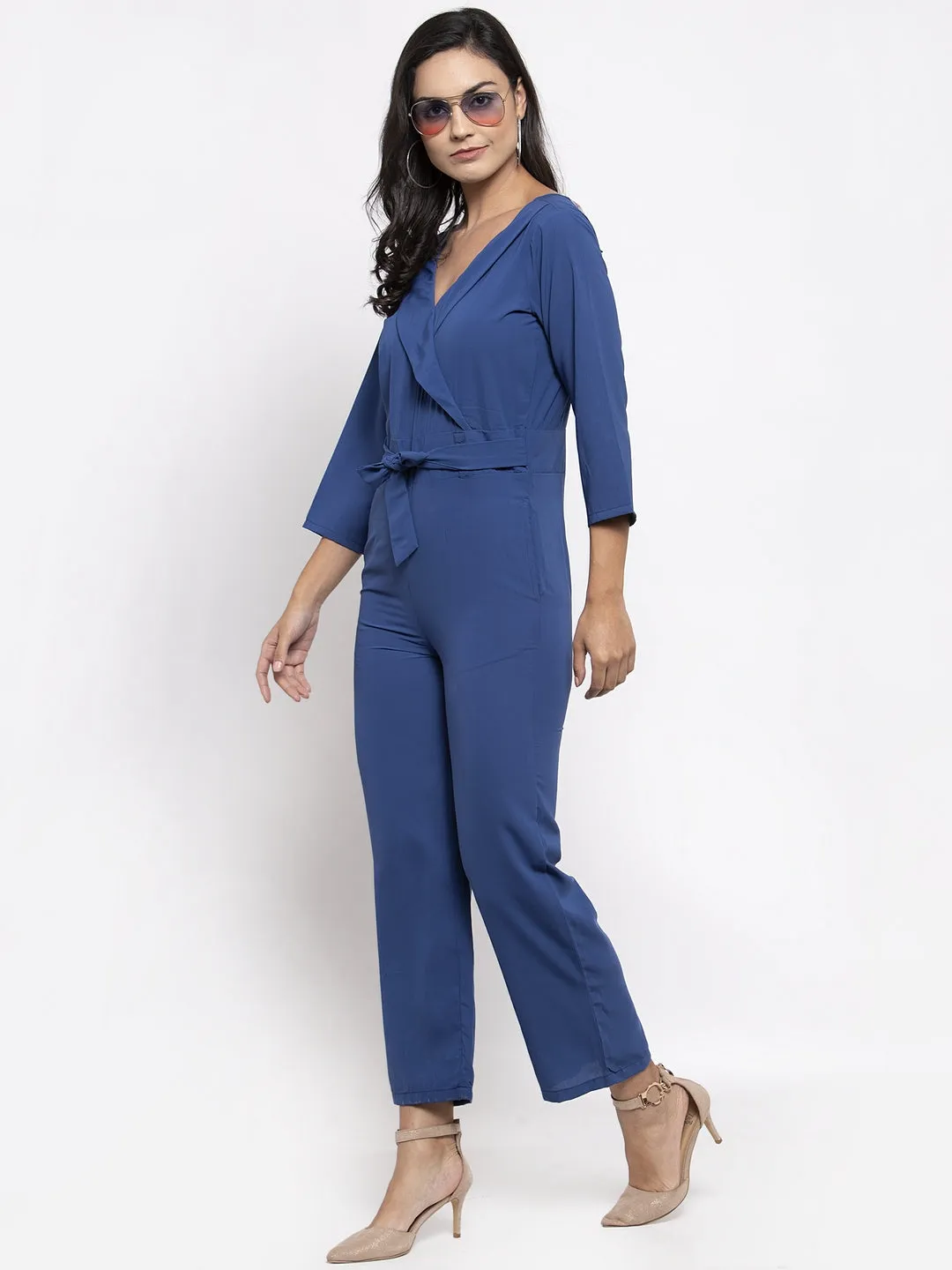 Jashvi Women Blue Solid Jumpsuit