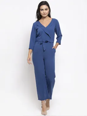 Jashvi Women Blue Solid Jumpsuit