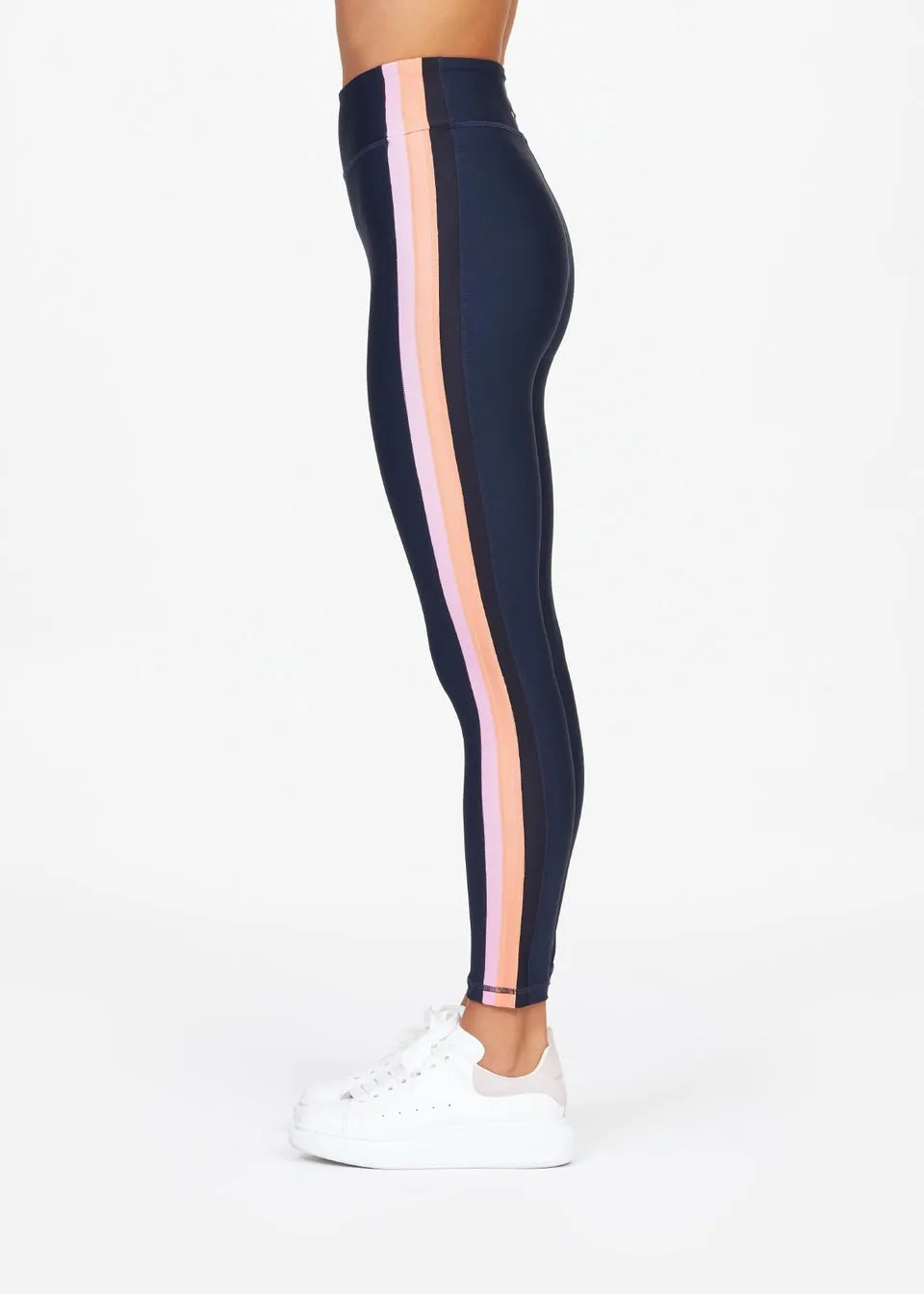 Jewel Color Block Midi Pant, Navy