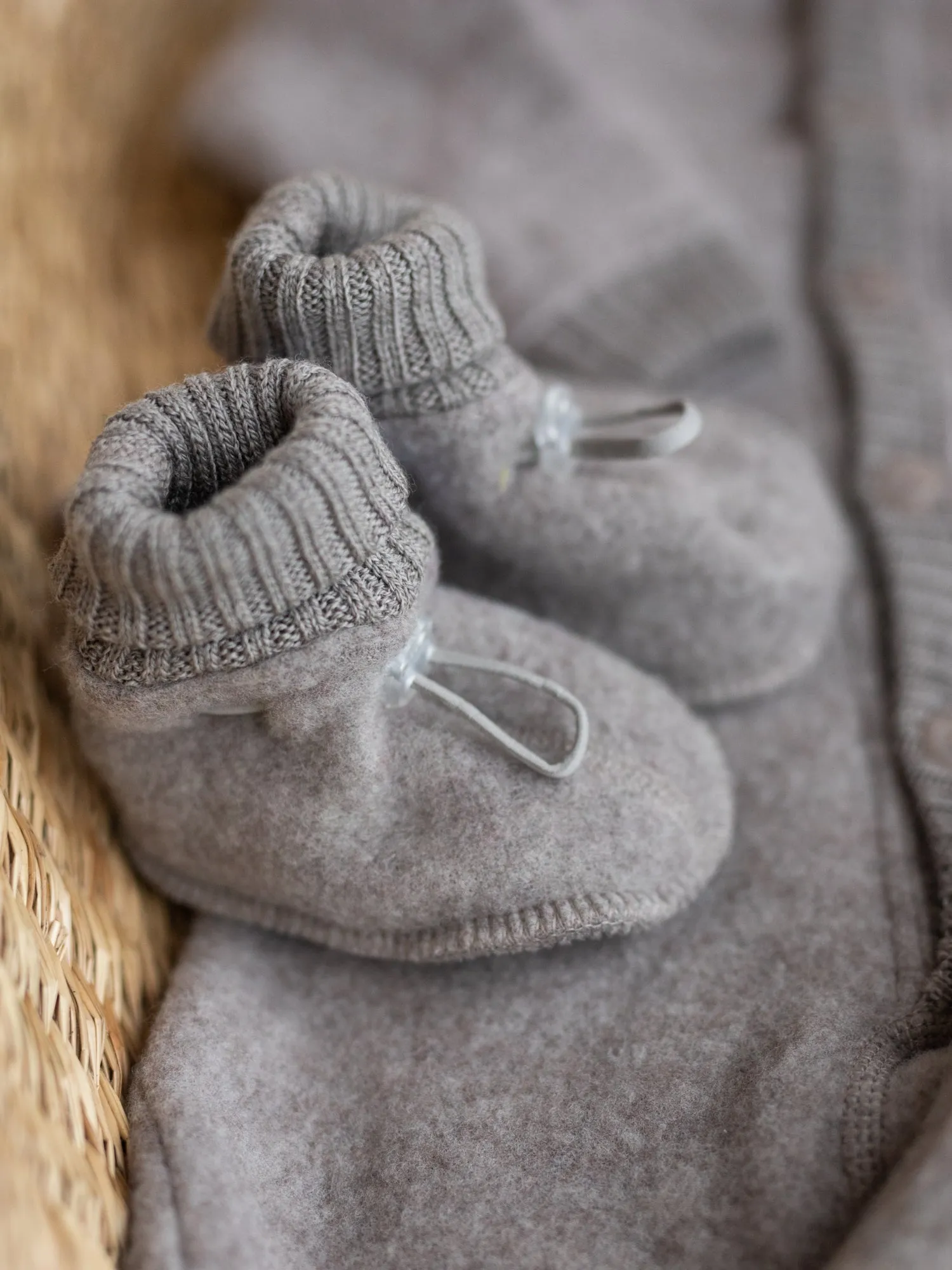 JOHA Ullfleece Sleeping booties - Sesame Melange