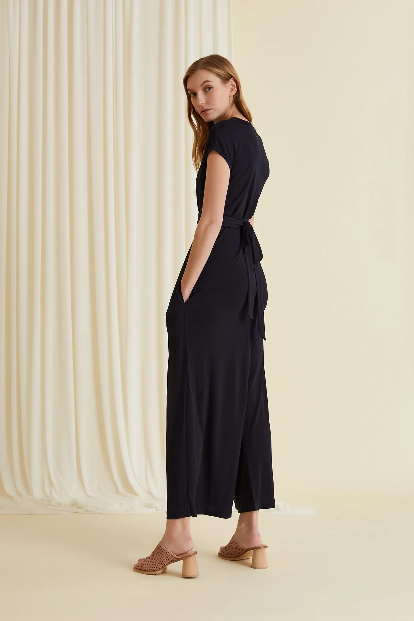 Jolene Wrap Jumpsuit Dark Blue