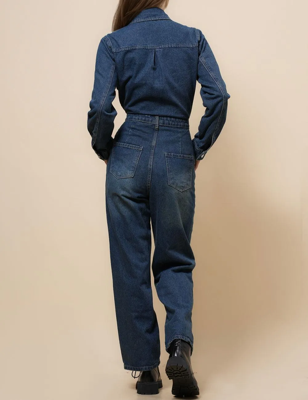 Ladies Daily Jumpsuit Botton Pockets Denim Overall SKJ4952