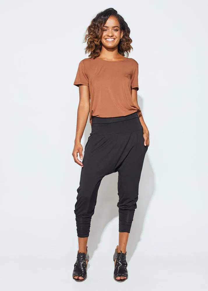 Lana Drop-Crotch Bamboo Pant - Black