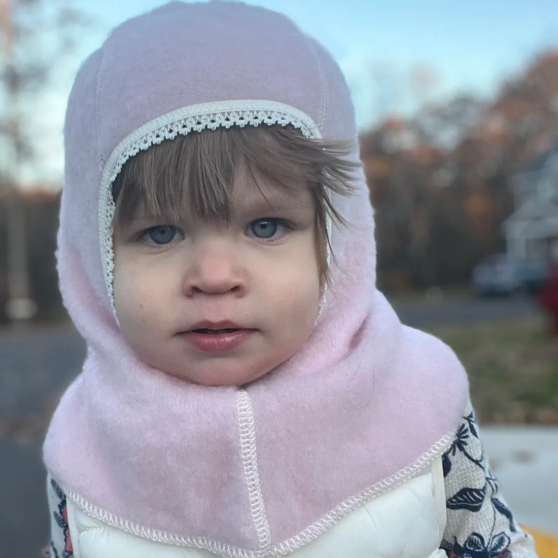 LANACare SOFT PINK Baby Balaclava in Organic Merino Wool